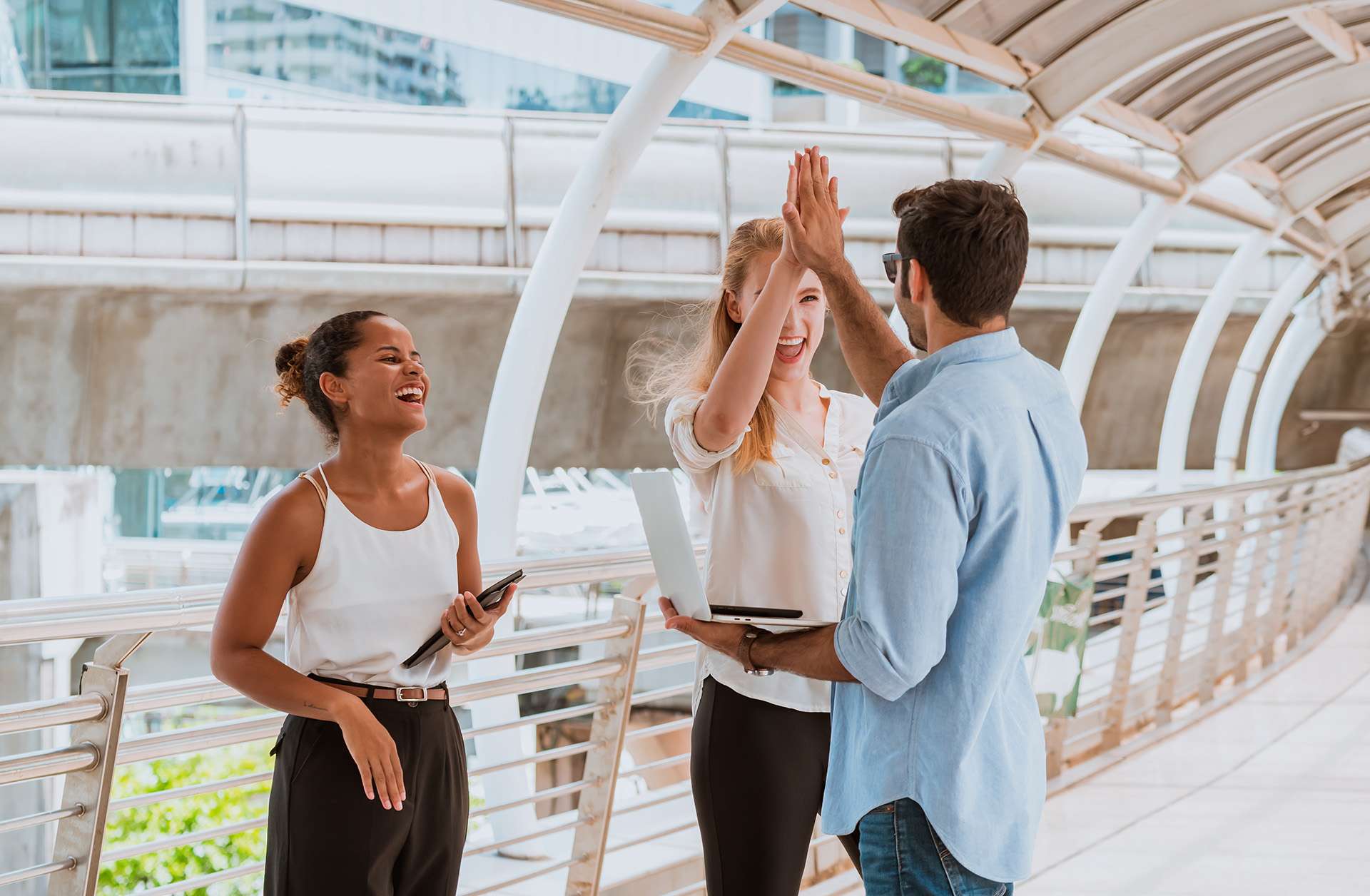 People greeting each other during onboarding process