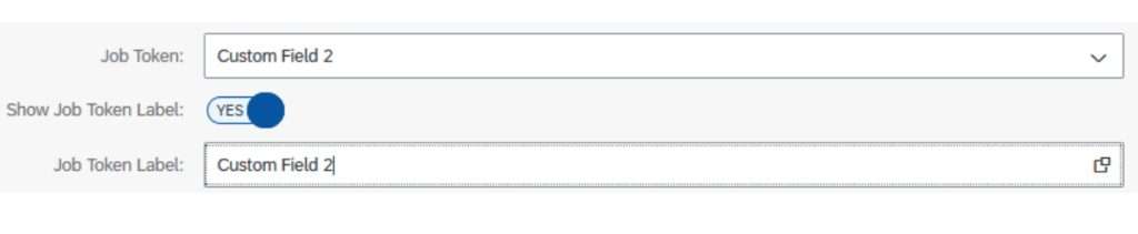 Enabling job token label for custom field in SAP SuccessFactors Career Site Builder